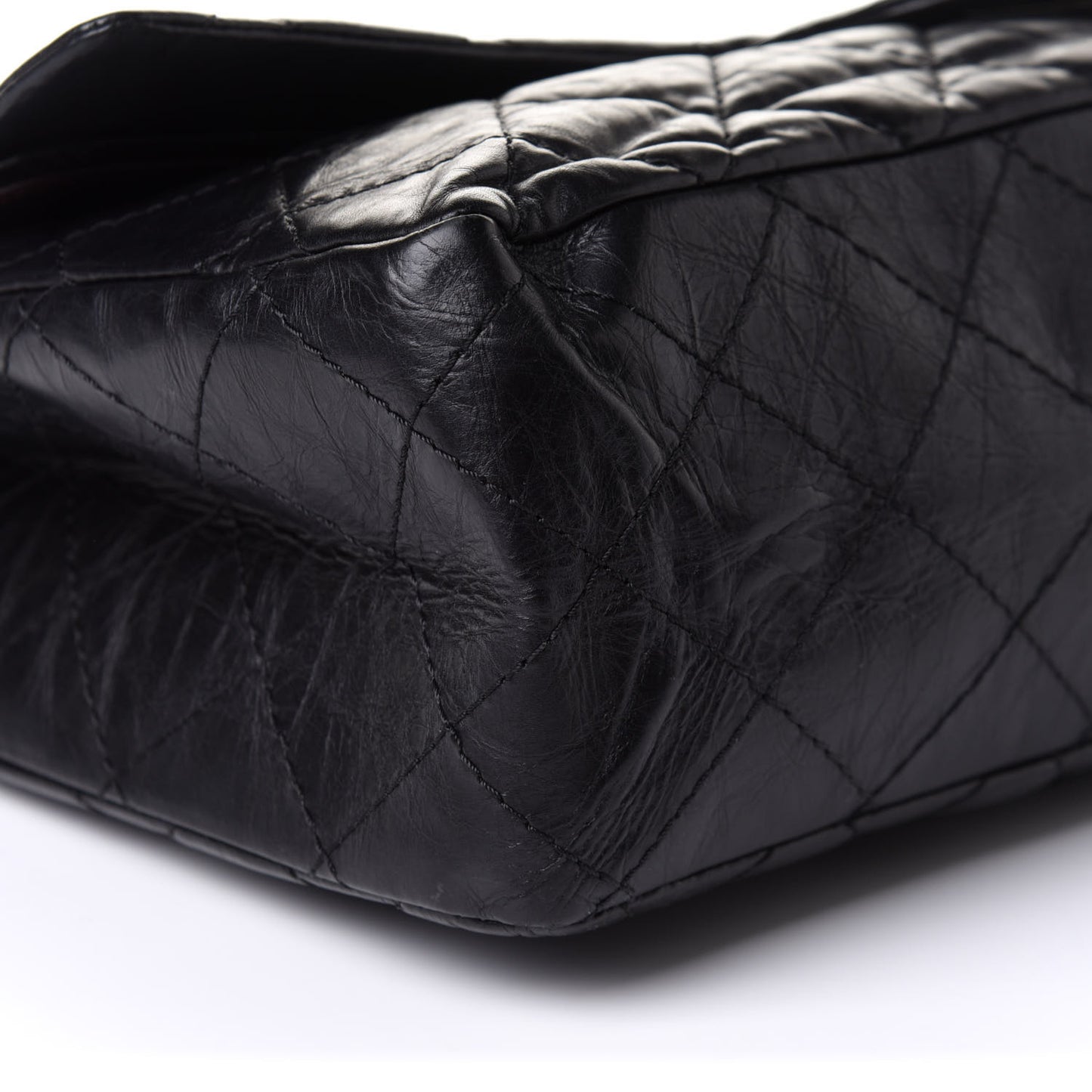 Aged Calfskin Quilted 2.55 Reissue 227 Flap Black