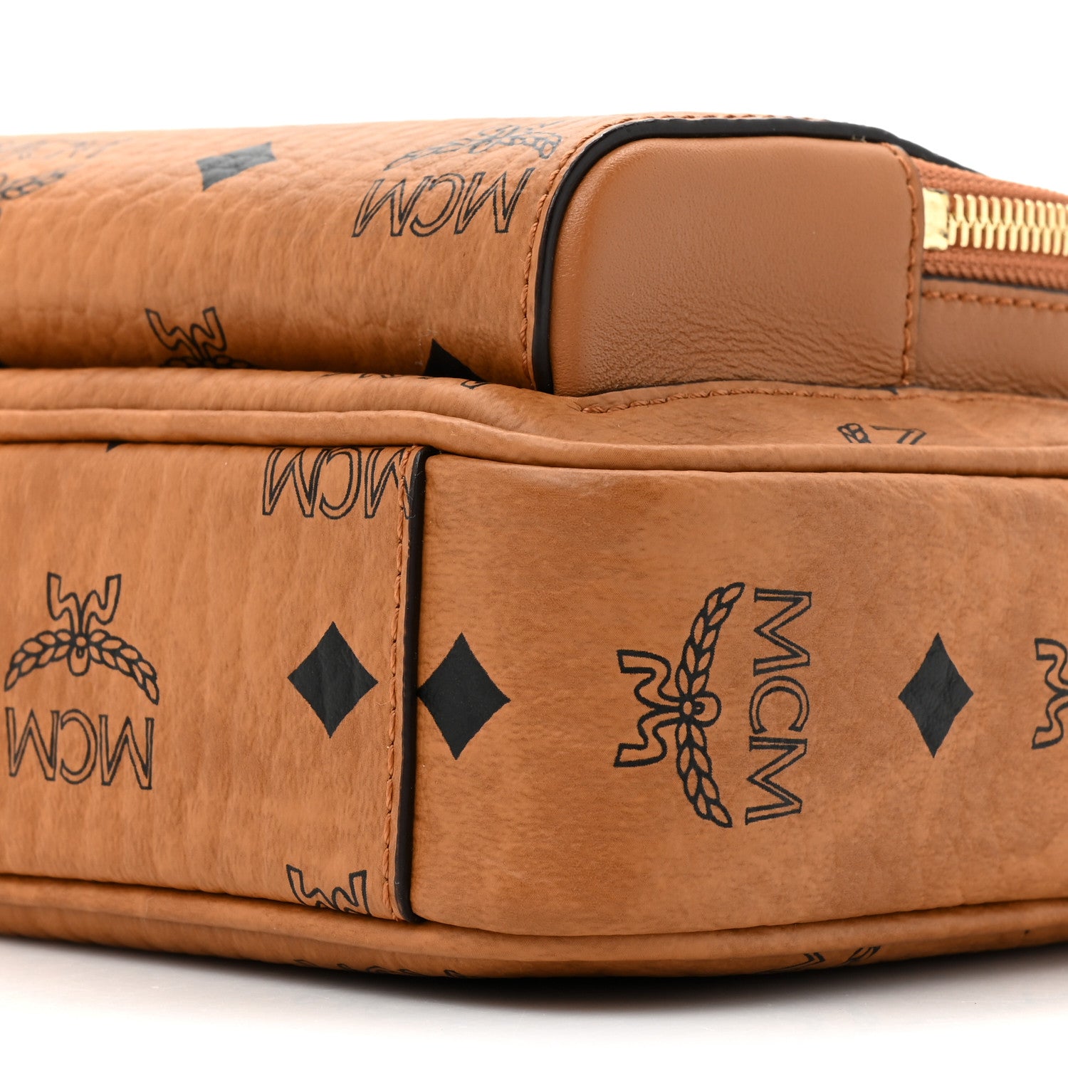 MCM Visetos Monogram Small Aren Crossbody Cognac 8 of 9