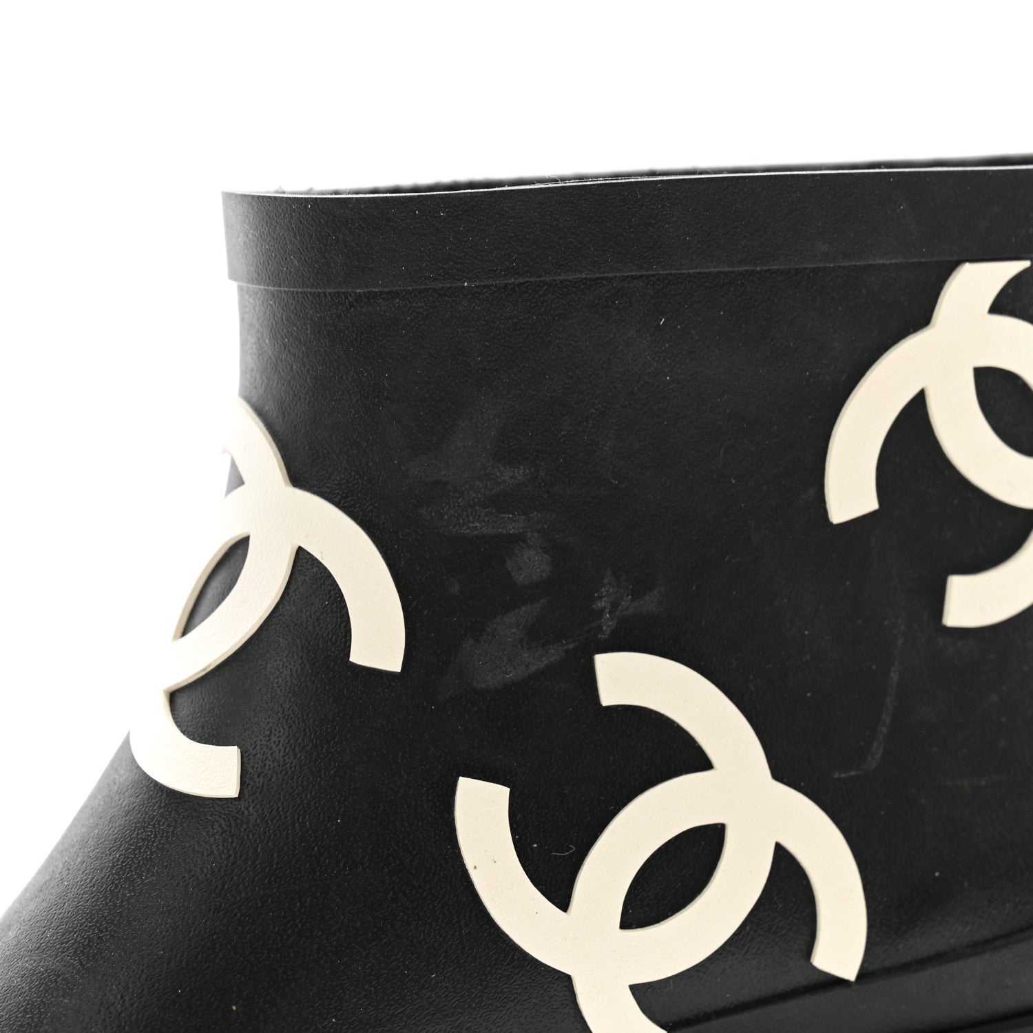 Chanel Rubber CC Print Boots 37 Black 9 of 10