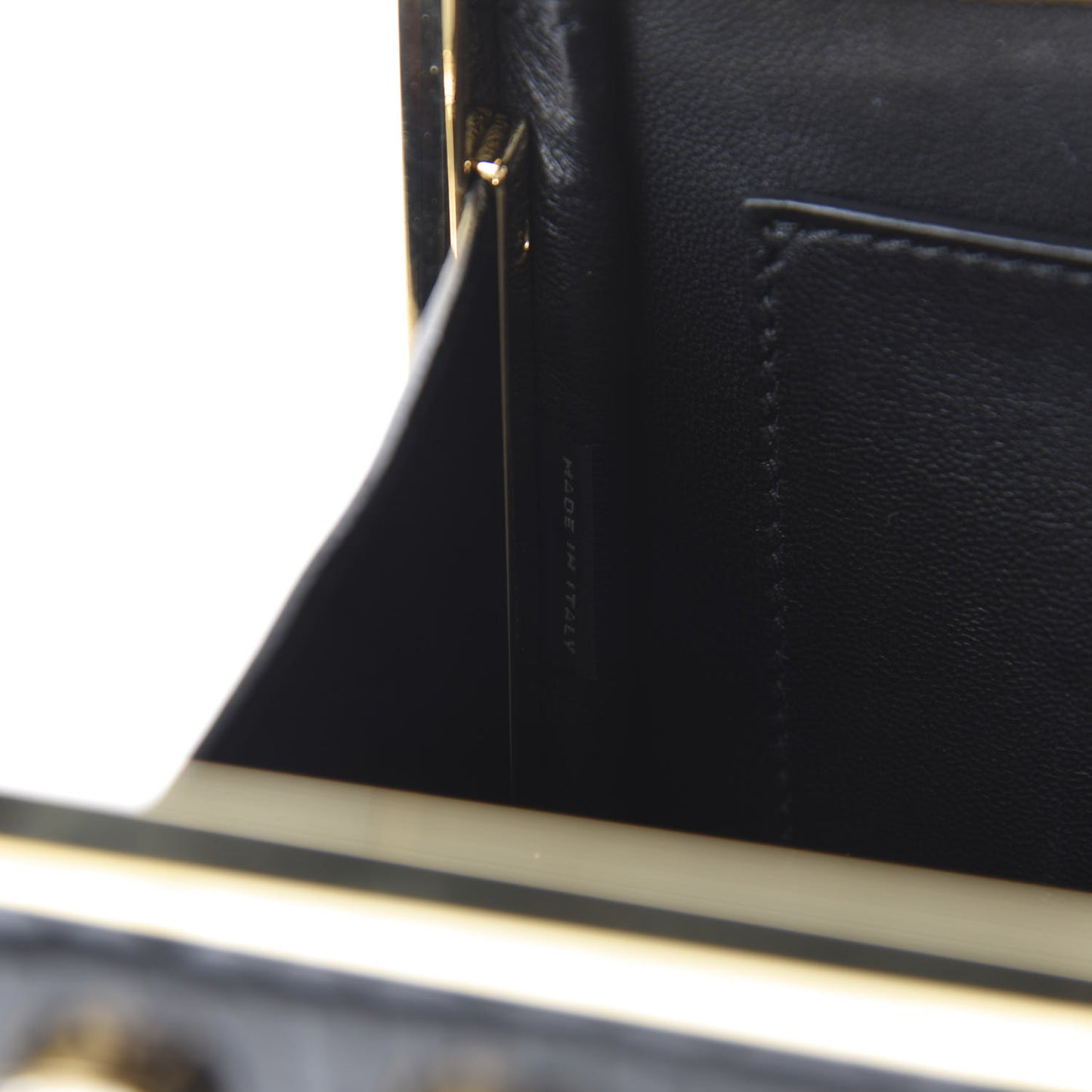 Calfskin Crocodile Embossed Crystal Embellished Solitaire Bag Black