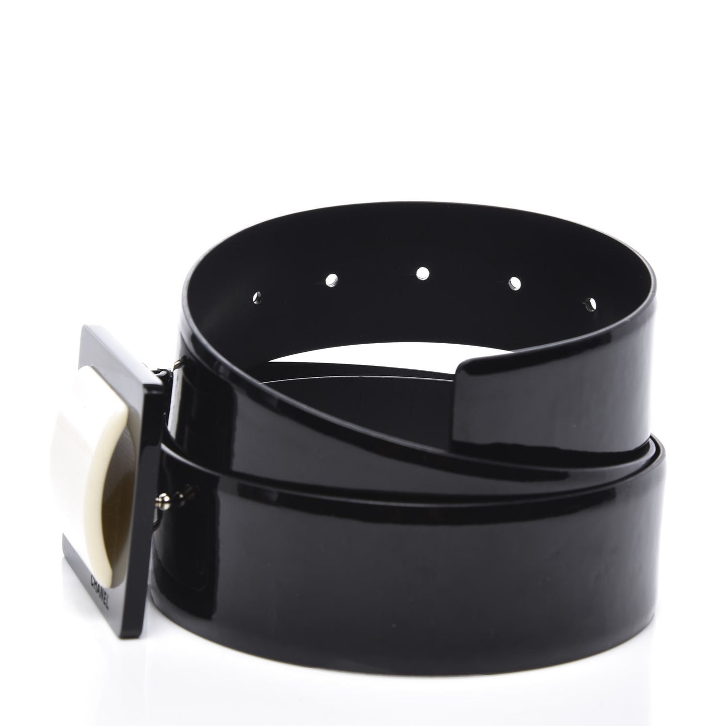Patent Resin Belt 110 44 Black White