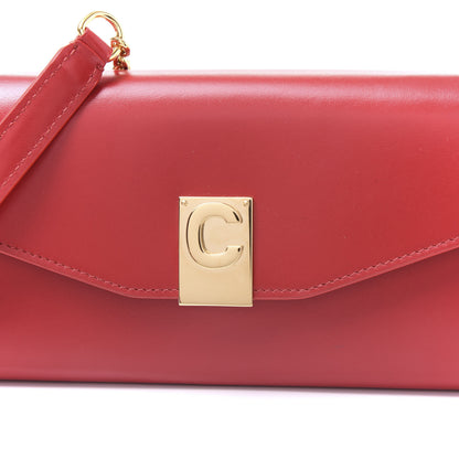 Celine Shiny Smooth Calfskin C Wallet On Chain Bag Red 10 of 11
