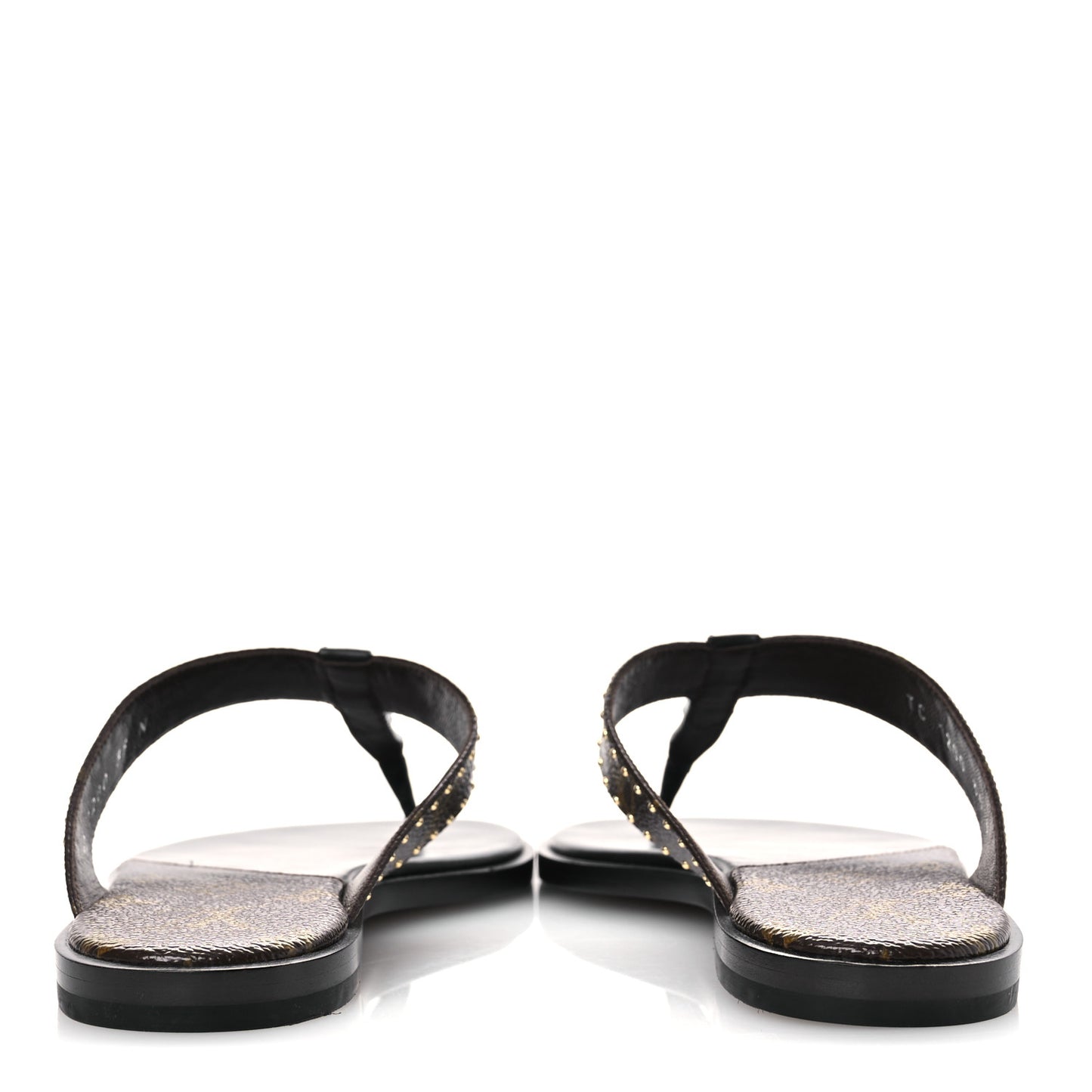 Monogram Sunny Flat Thong Sandals 35 Brown