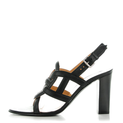 Hermes Lambskin Mobile Sandals 38 Black 1 of 7