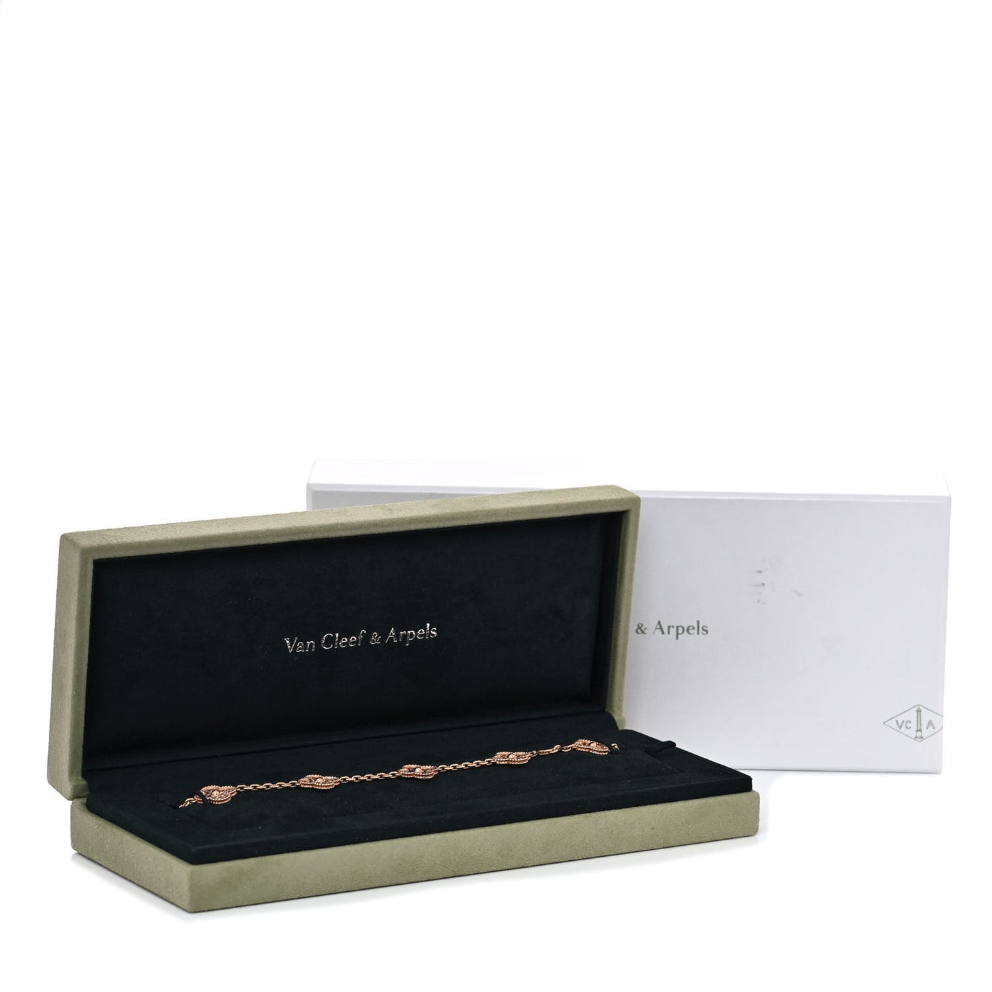 18K Rose Gold 5 Motifs Vintage Alhambra Bracelet