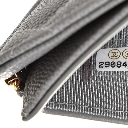Chanel Caviar Quilted Compact Flap Wallet Grey 8 of 9