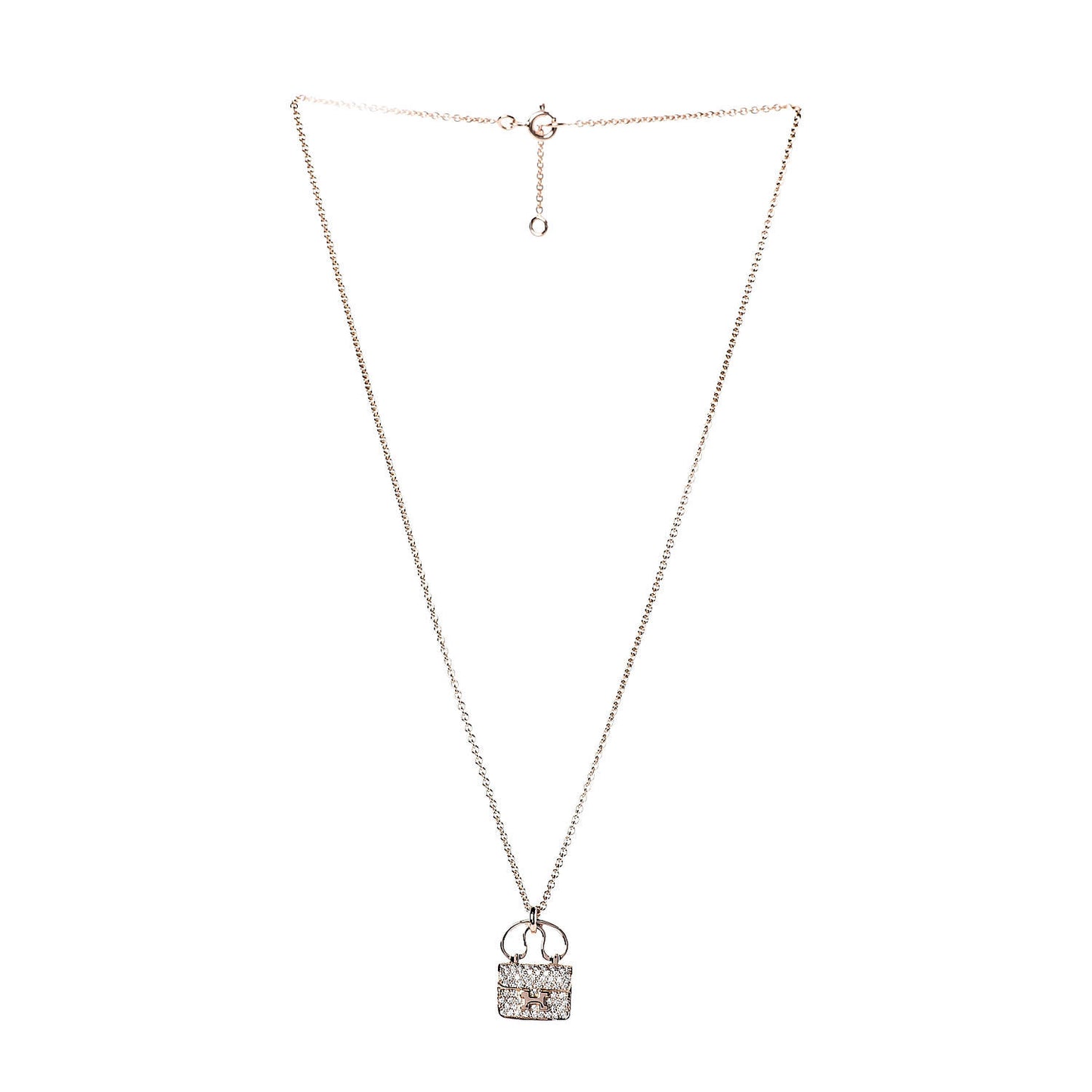 18K Rose Gold Diamond Constance Amulette Pendant Necklace