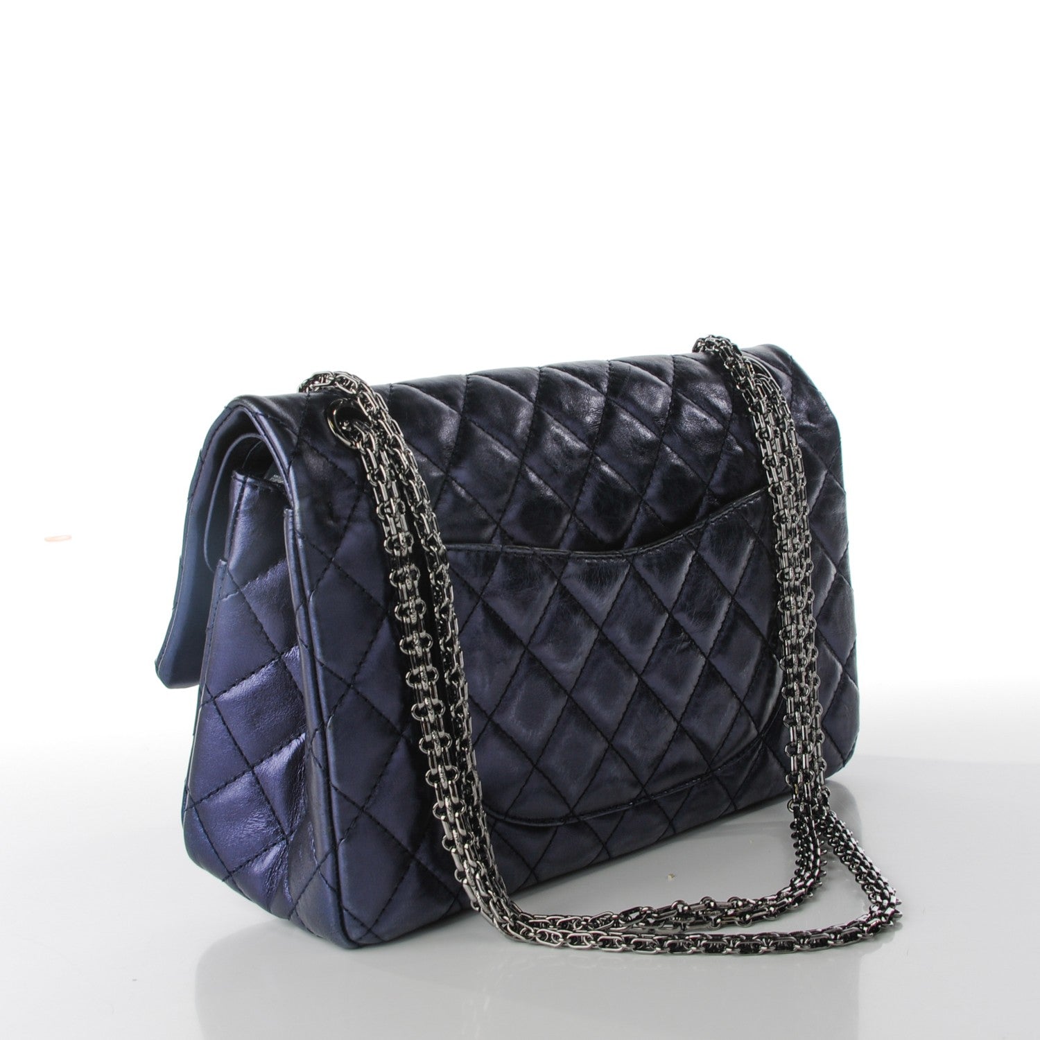 Chanel Metallic Calfskin Quilted 2.55 Reissue 226 Flap Blue 3 of 8