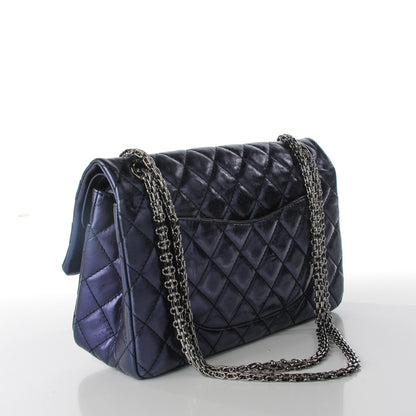 Chanel Metallic Calfskin Quilted 2.55 Reissue 226 Flap Blue 3 of 8