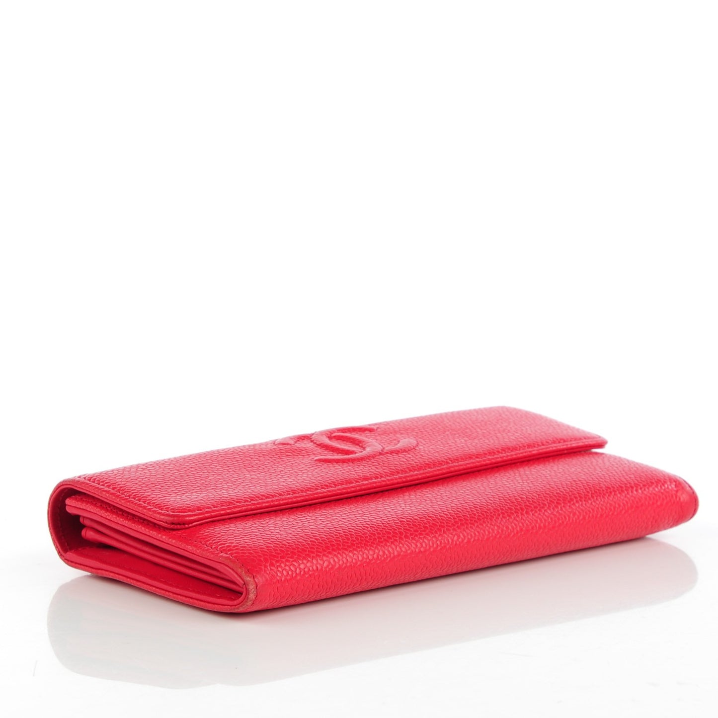 Caviar CC Long Flap Wallet Red