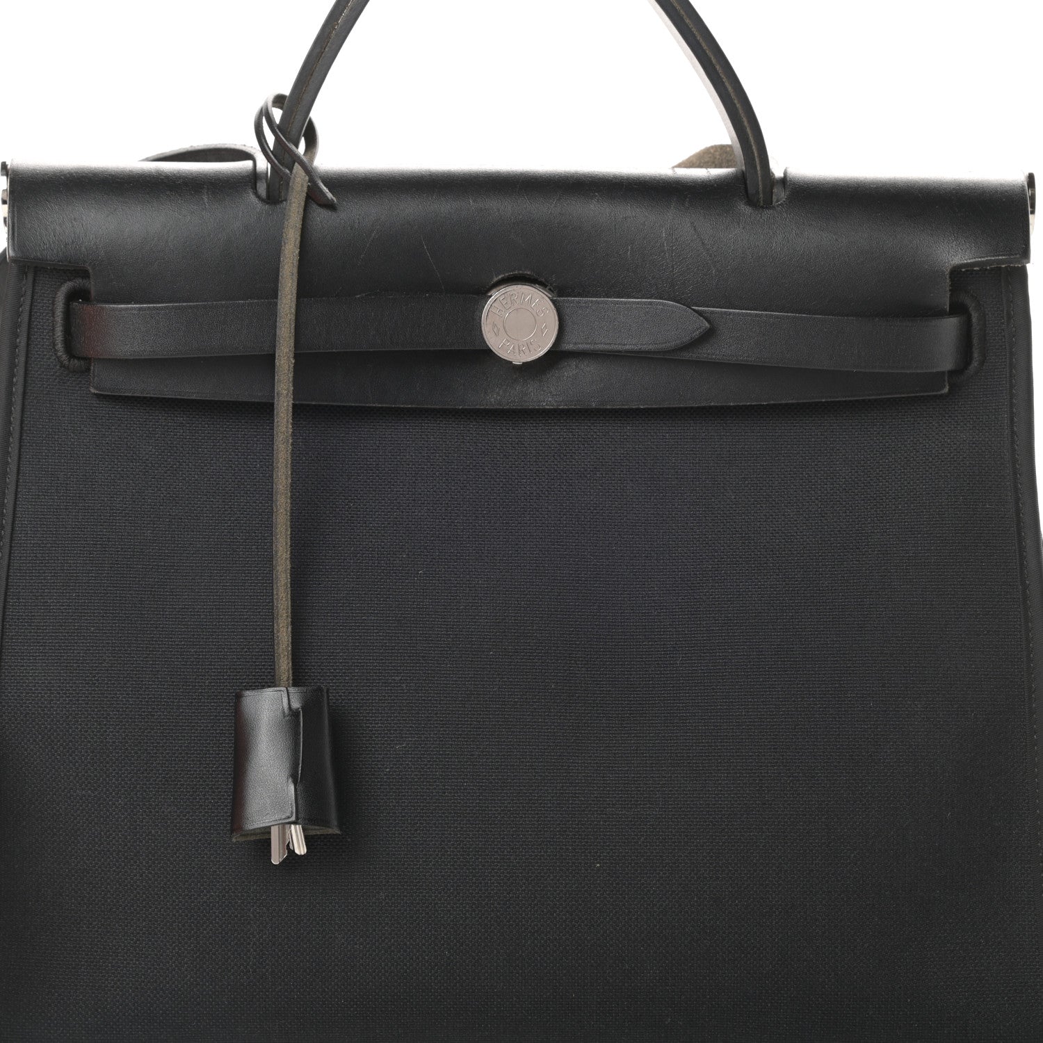 Hermes Military Toile Vache Hunter Herbag Zip PM 31 Black 9 of 17