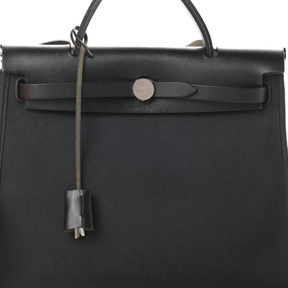 Hermes Military Toile Vache Hunter Herbag Zip PM 31 Black 9 of 17