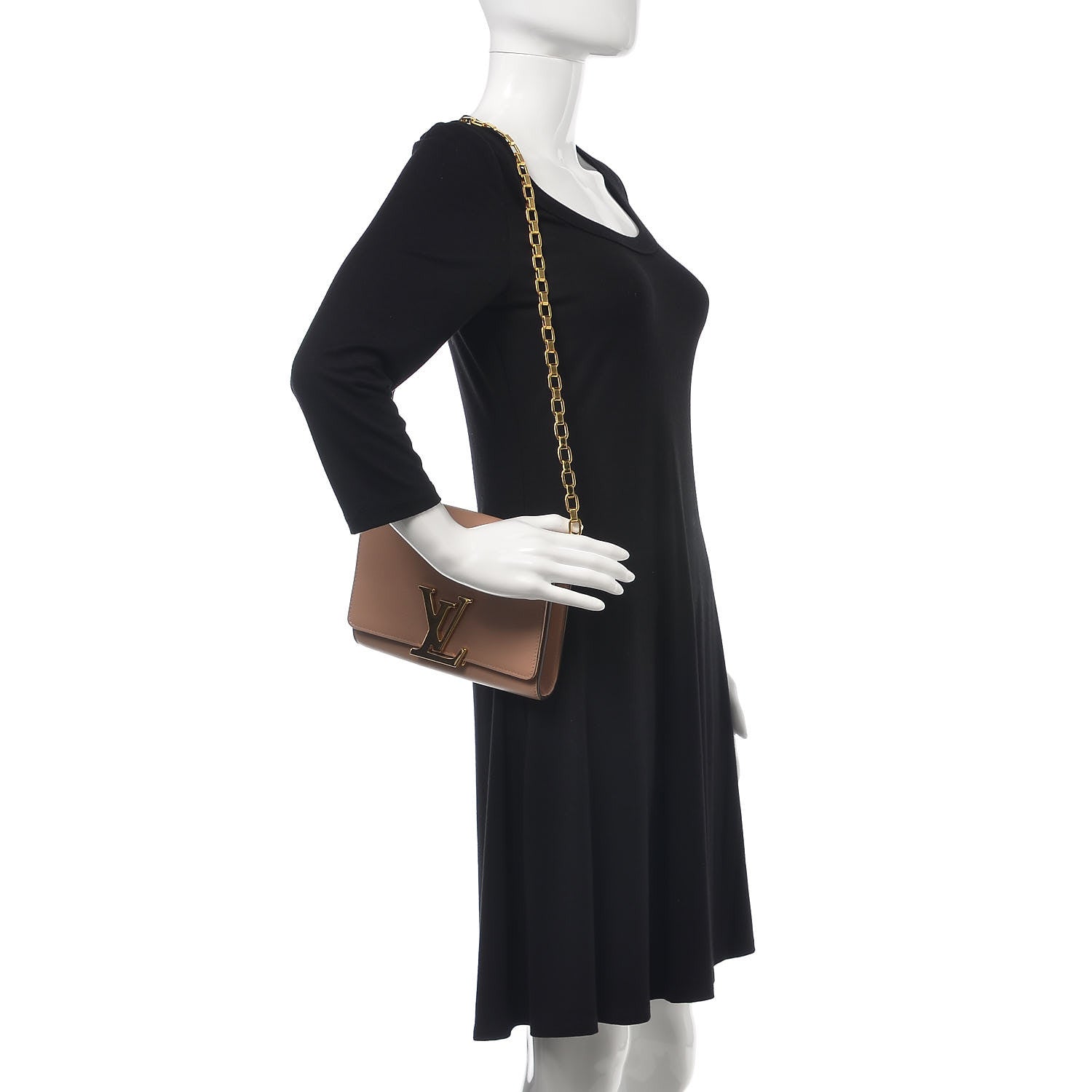 Louis Vuitton Calfskin Chain Louise MM Rose Poudre 2 of 12
