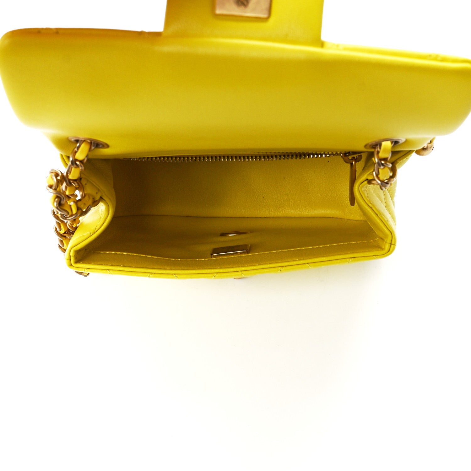 Chanel Lambskin Quilted Mini Pearl Crush Flap Yellow 5 of 12