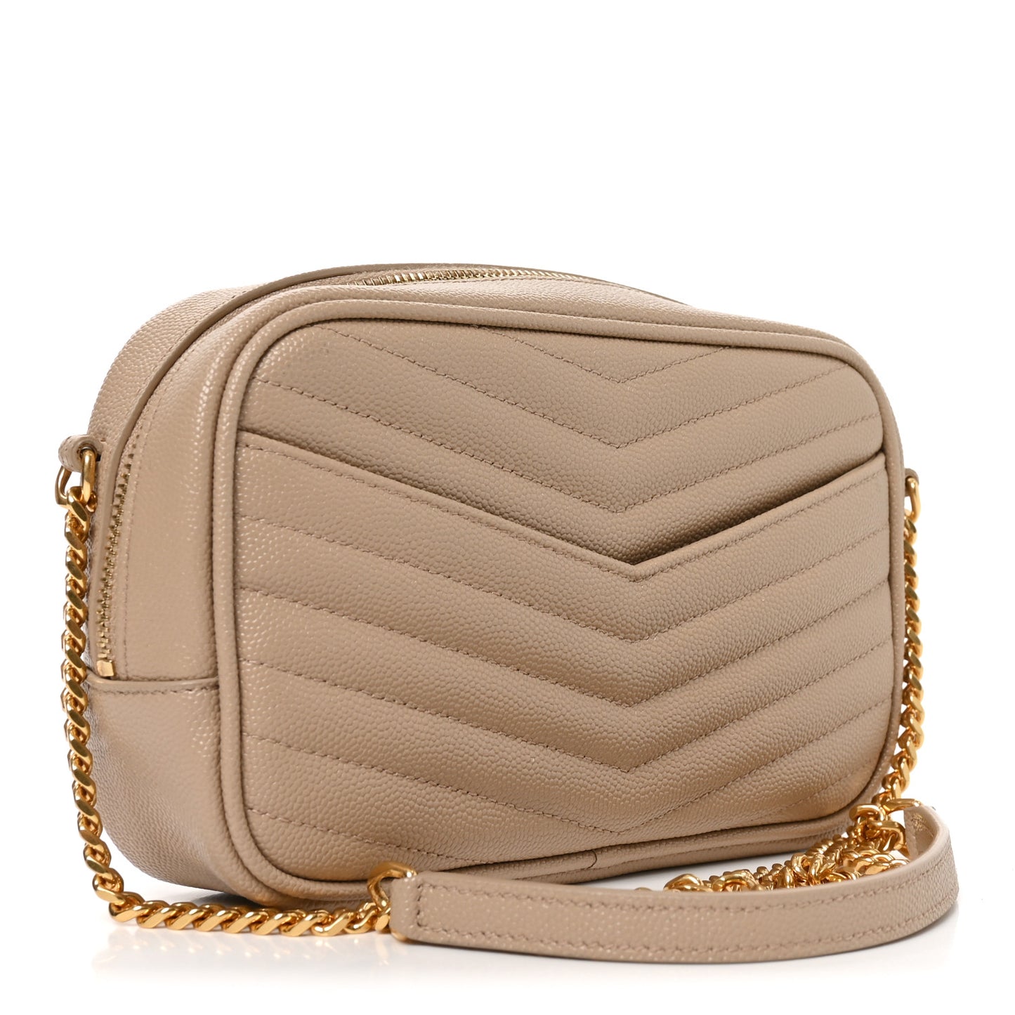 Grain De Poudre Matelasse Monogram Mini Lou Camera Bag Dark Beige