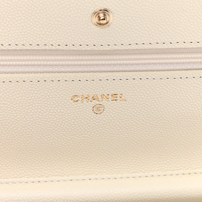 Chanel Caviar Quilted Wallet On Chain WOC White 5 of 12