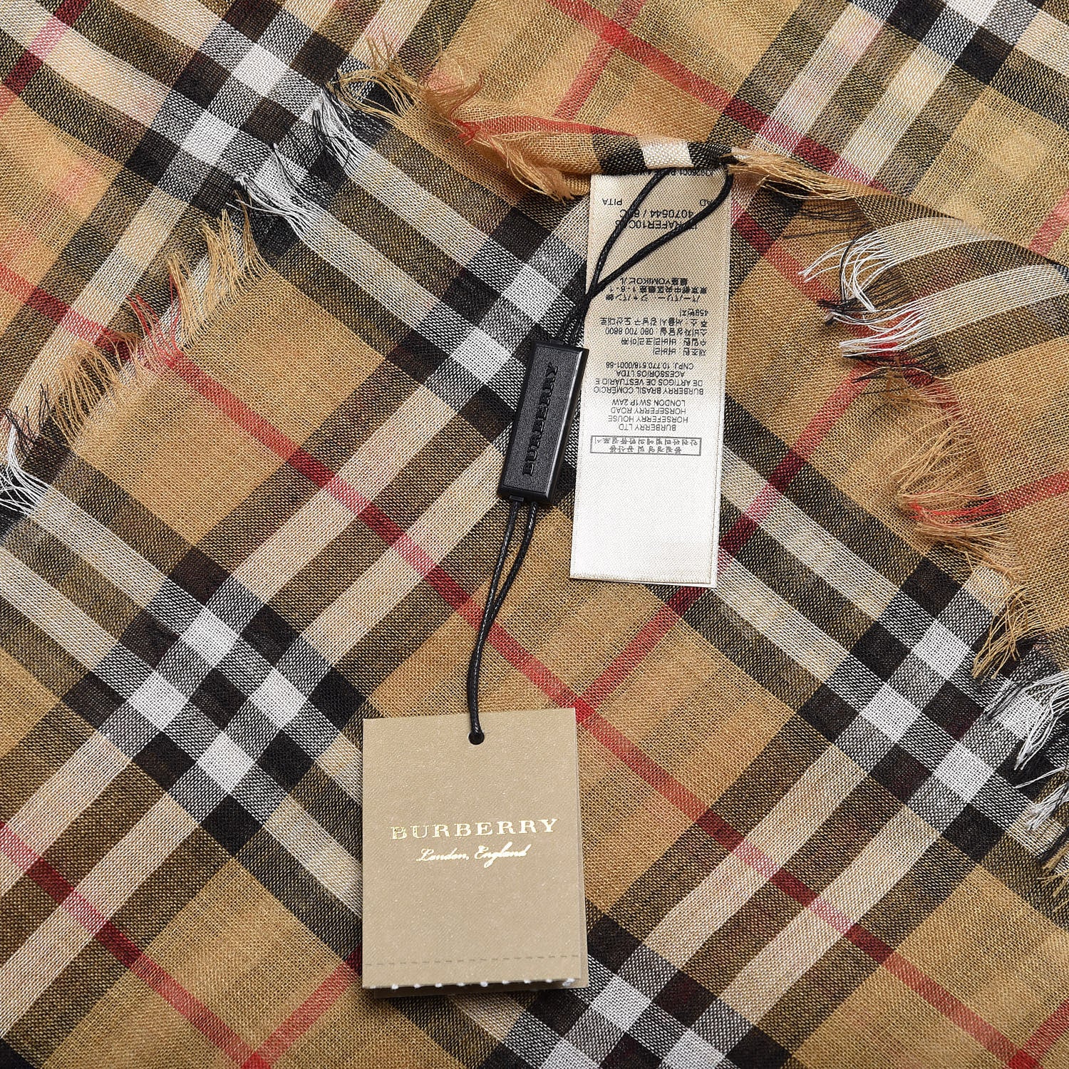 Burberry Wool Silk Gauze Vintage Check Scarf Antique Yellow 4 of 7