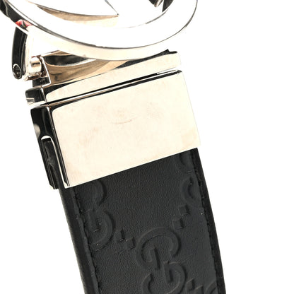 Gucci Guccissima Signature Interlocking G Reversible 37mm Belt 95 38 Black Cocoa 6 of 7