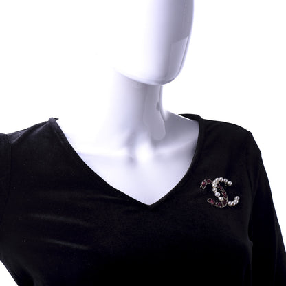 Chanel Lambskin Pearl CC Chain Brooch Red Gold 2 of 4