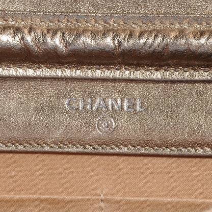 Chanel Nylon Travel Wallet On Chain WOC Metallic Gold 6 of 8