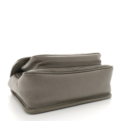 Saint Laurent Crinkled Calfskin Matelasse Monogram Baby Niki Chain Satchel Grey Kaki 4 of 10