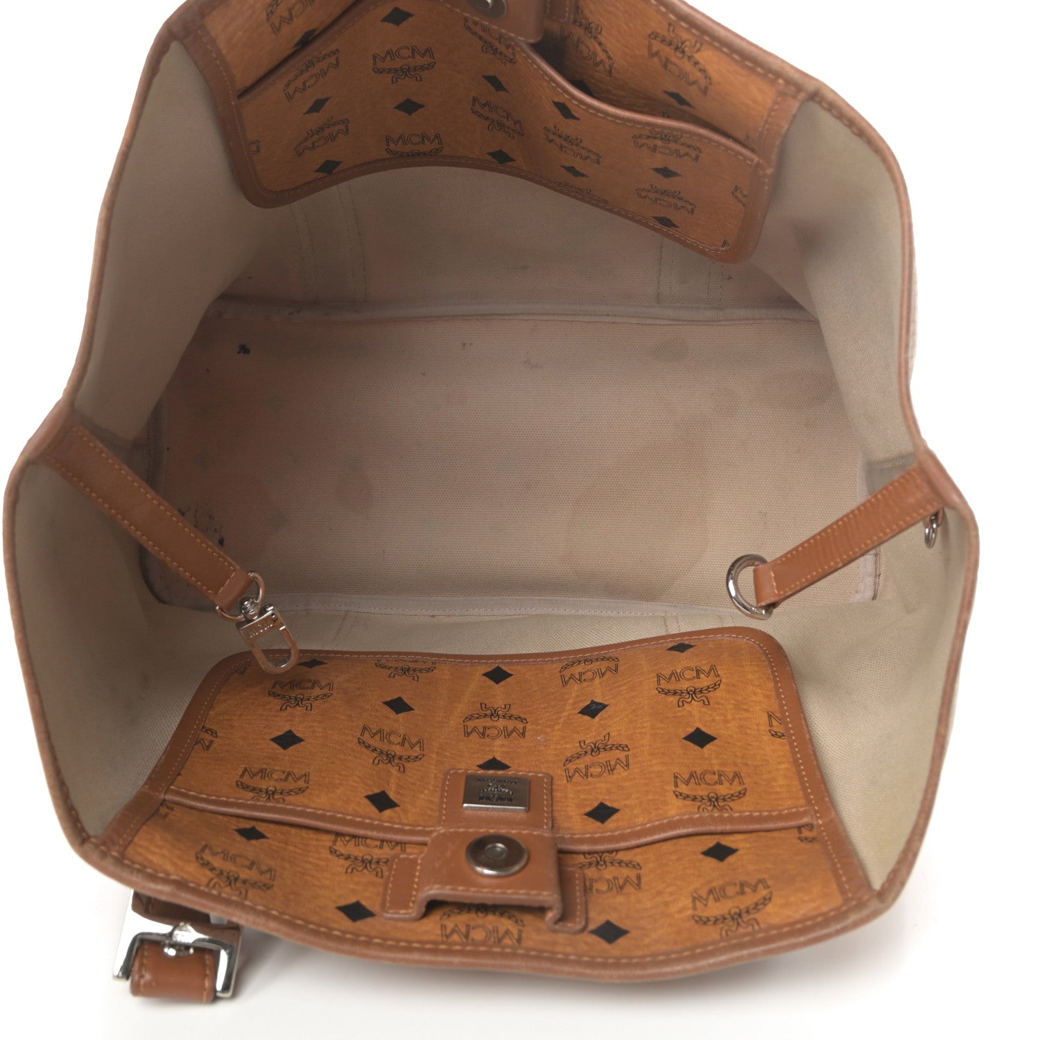 MCM Visetos Shopping Tote Cognac 5 of 21