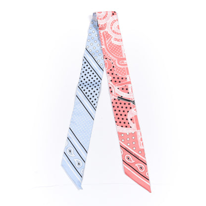 Hermes Silk Les Flacons Bandana Twilly Bleu Ciel White Rose Bonbon 5 of 5