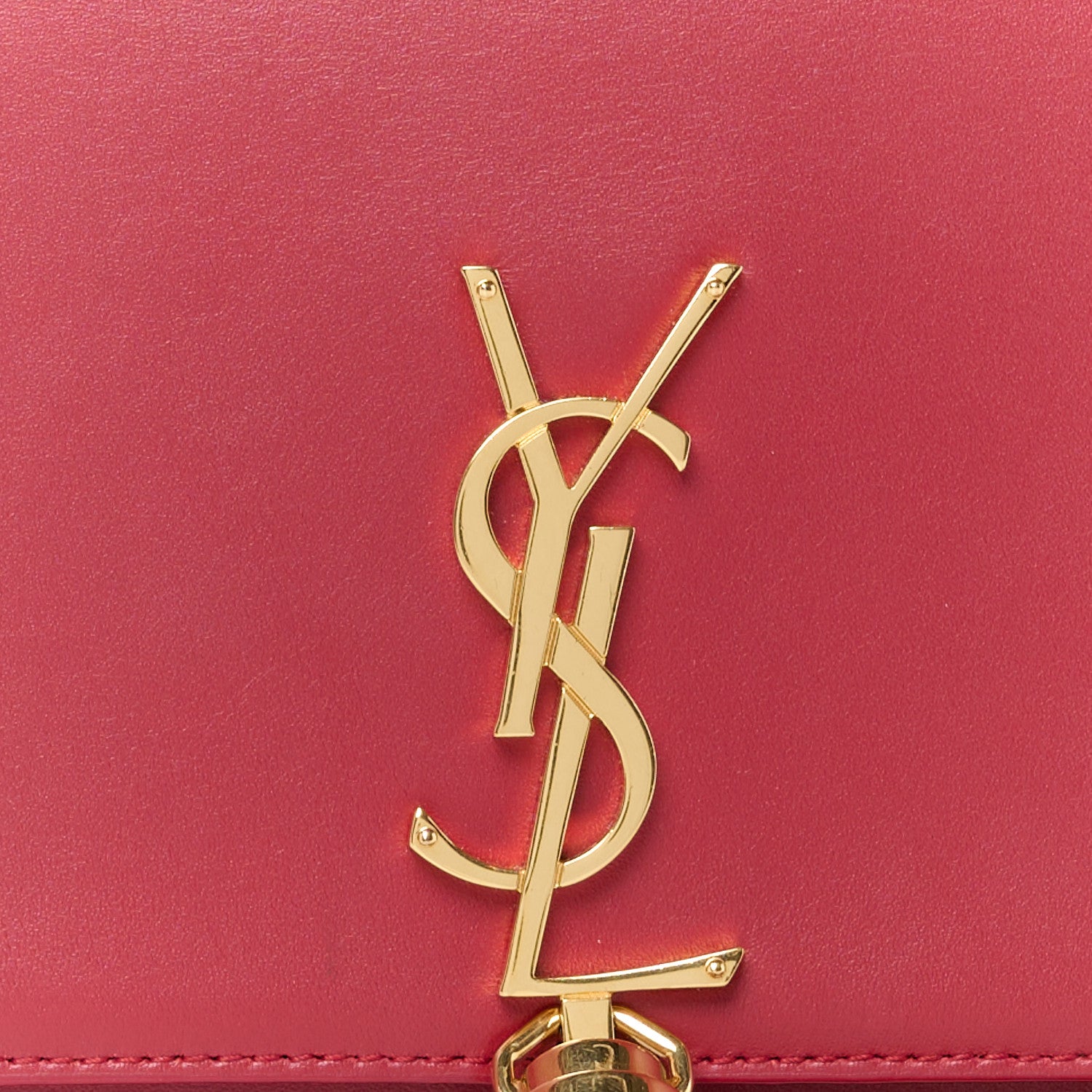 Saint Laurent Smooth Calfskin Classic Monogram Kate Tassel Chain Wallet New Lipstick 9 of 11