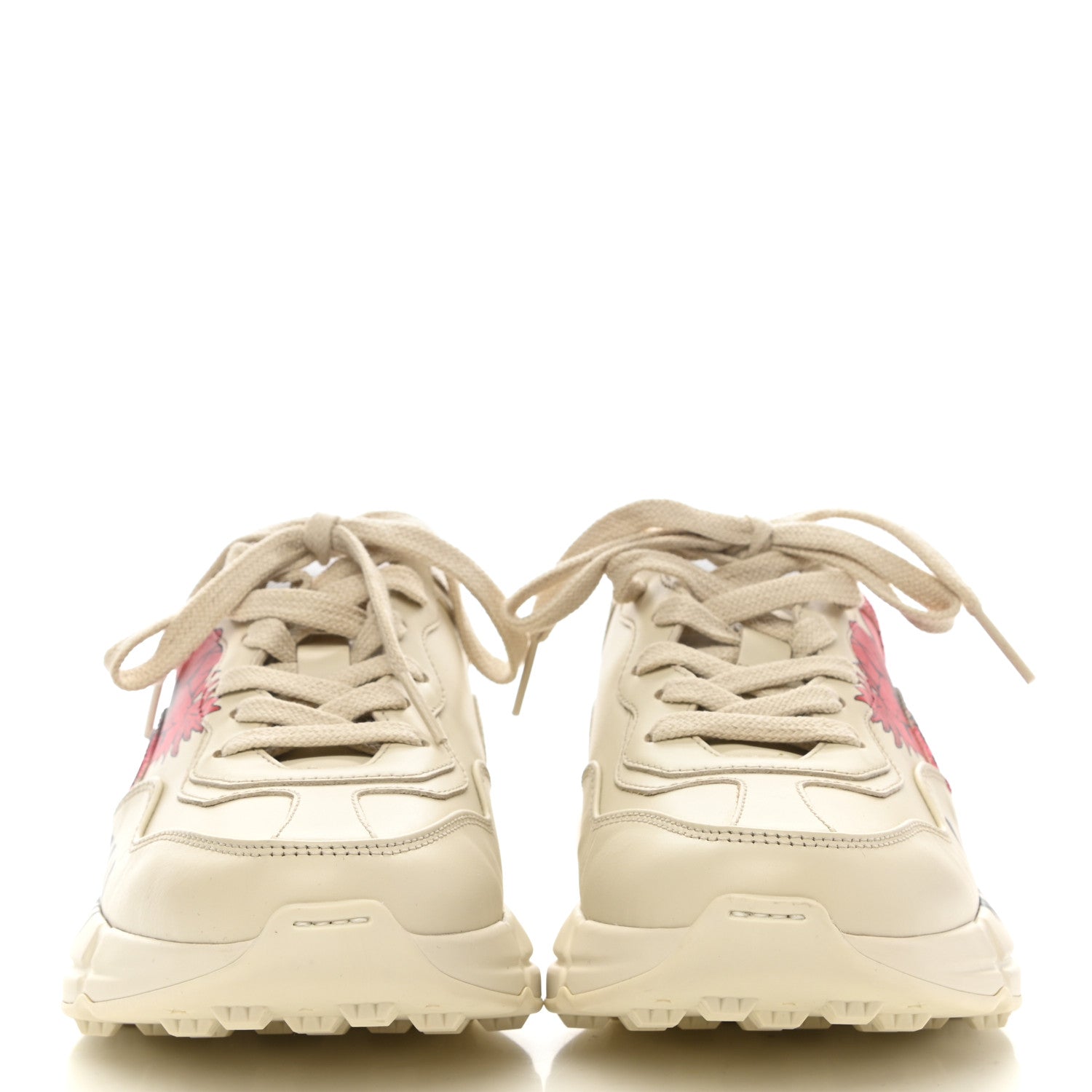 Gucci Calfskin Hawaii Print Womens Rhyton Sneakers 35.5 Ivory 2 of 9