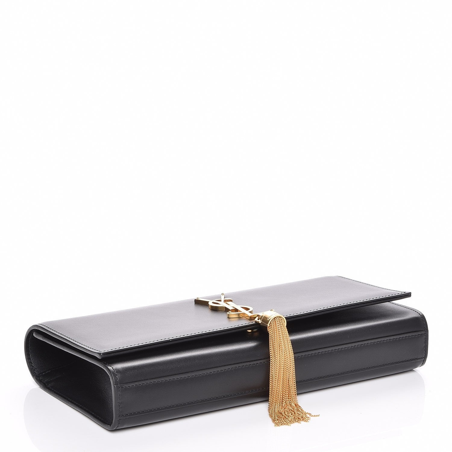 Saint Laurent Calfskin Classic Monogram Tassel Clutch Black 4 of 8
