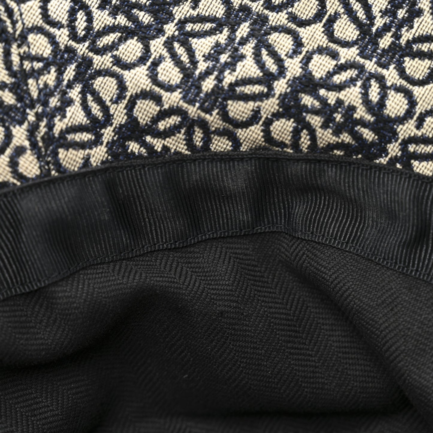 Jacquard Allover Anagram Bucket Hat 59 Ecru Blue