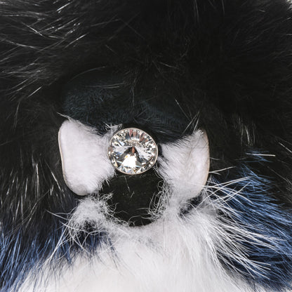 Fendi Fox Mink Fur Flowerland Bag Charm Black Blue White 7 of 7