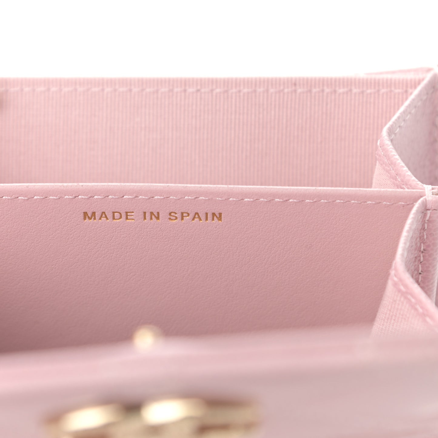 Caviar Quilted Studded CC Flap Card Holder Light Pink