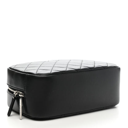 Chanel Lambskin Quilted Medium Curvy Pouch Cosmetic Case Black 4 of 9