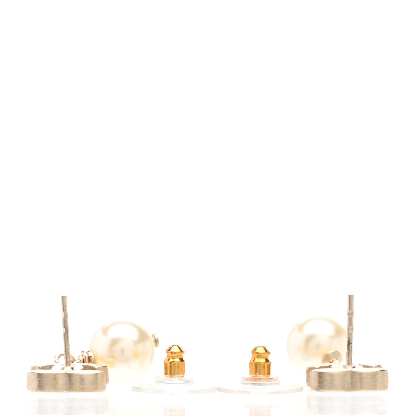 Pearl Enamel CC Drop Earrings Black Gold