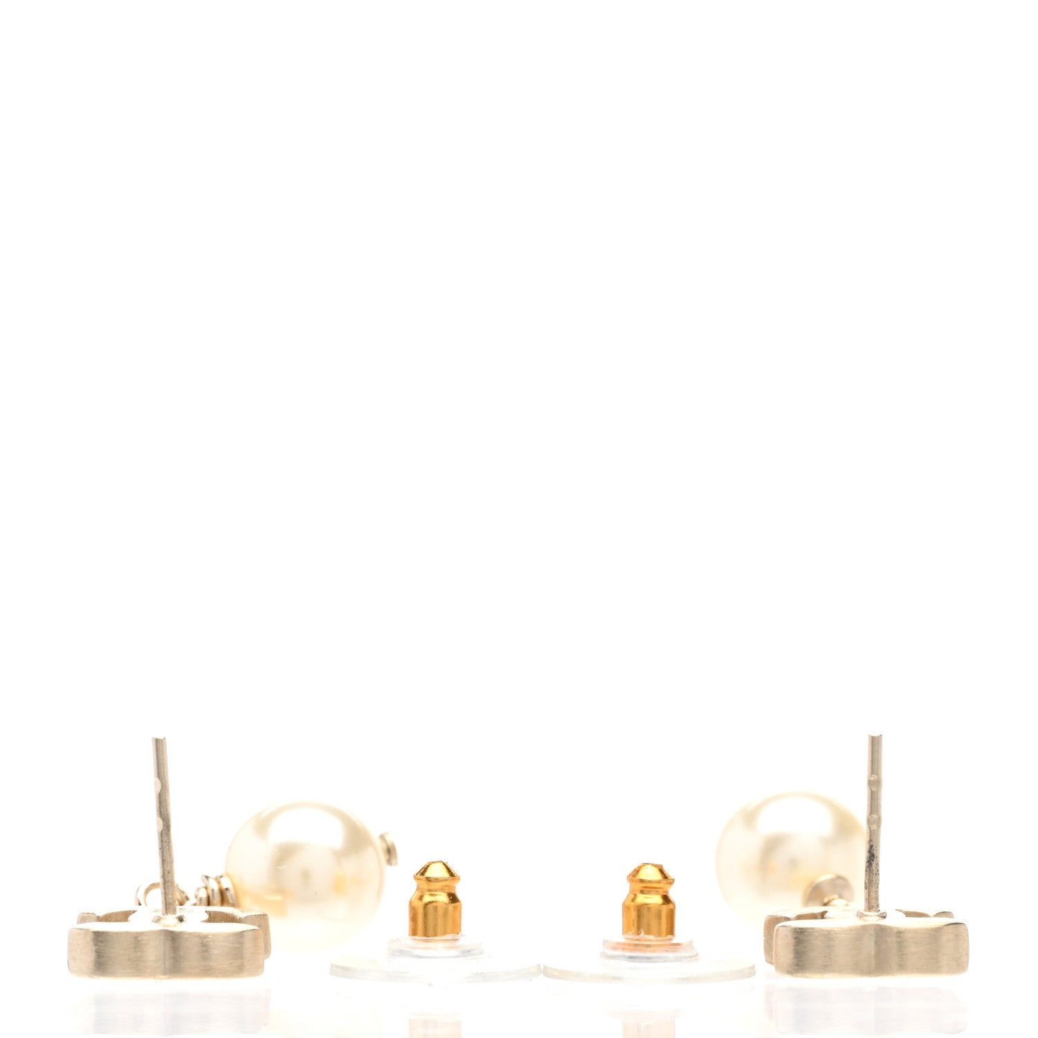 Chanel Pearl Enamel CC Drop Earrings Black Gold 3 of 4