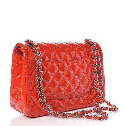 Chanel Patent Quilted Jumbo Double Flap Red 3 of 13