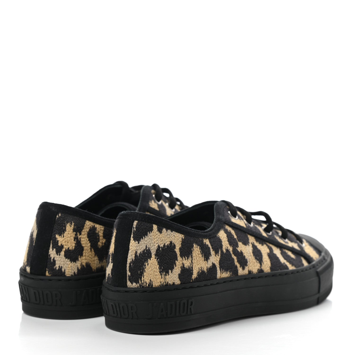 Christian Dior Cotton Mizza Embroidered Walk'N'Dior Low Top Sneakers 38 Natural Black 4 of 8