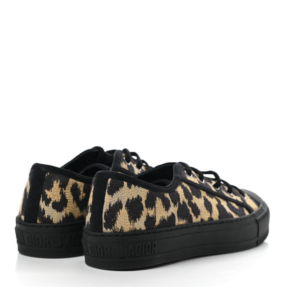 Christian Dior Cotton Mizza Embroidered Walk'N'Dior Low Top Sneakers 38 Natural Black 4 of 8