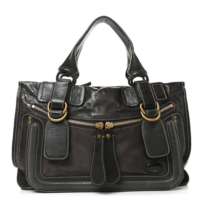 Chloe Calfskin Large Bay Tote Dark Grey 1 of 9