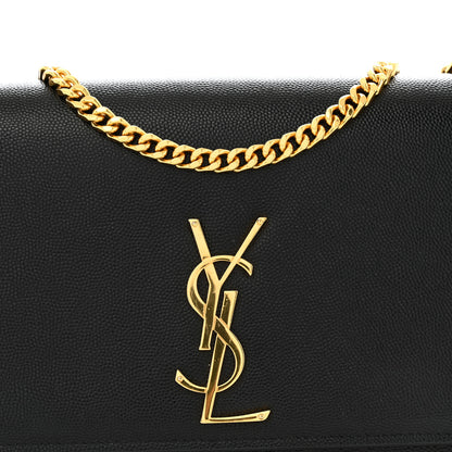 Saint Laurent Grain De Poudre Medium Classic Monogram Kate Satchel Black 8 of 13