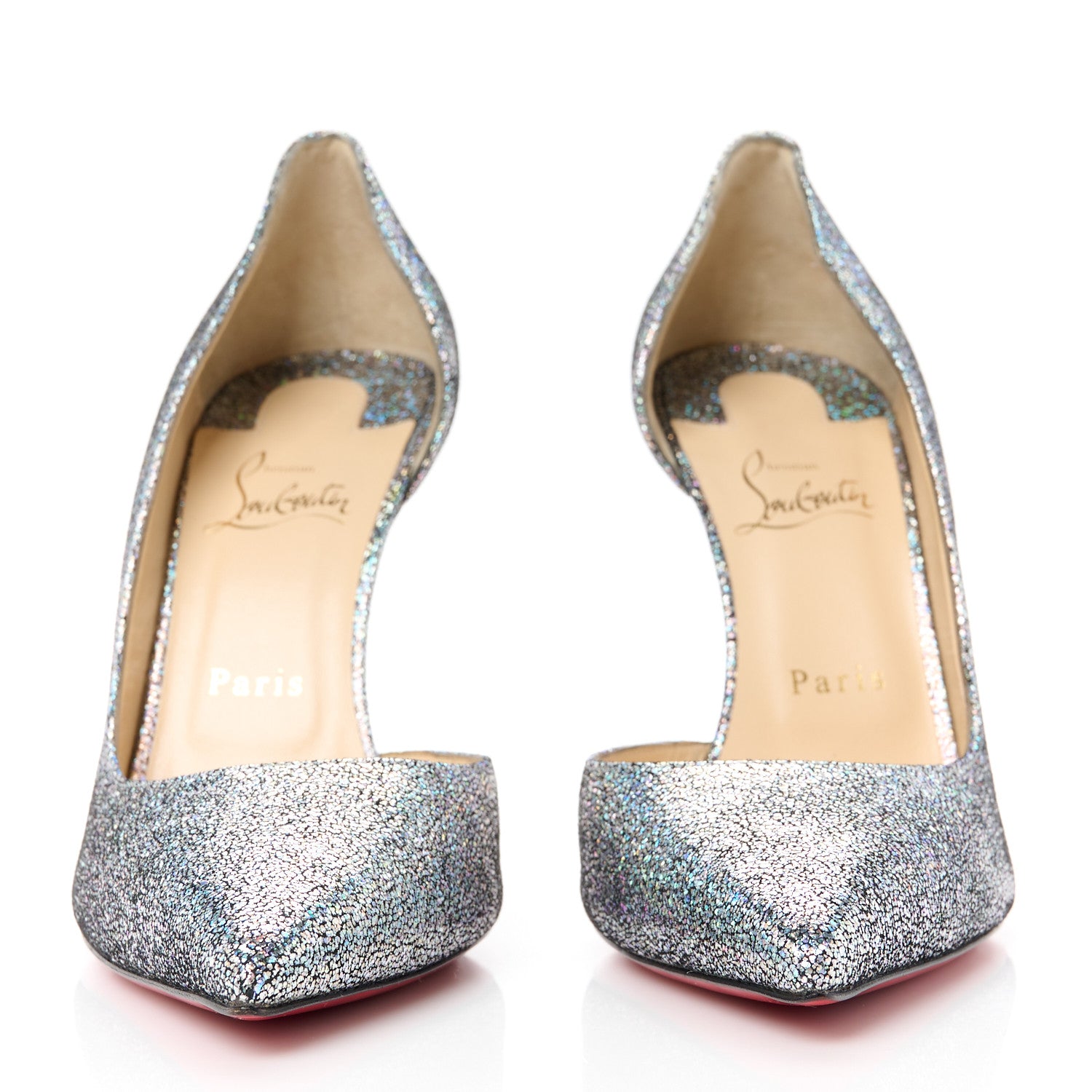 Christian Louboutin Patent Glitter Disco Ball Iriza 100 Pumps 40.5 Purple Pop Multicolor 2 of 8