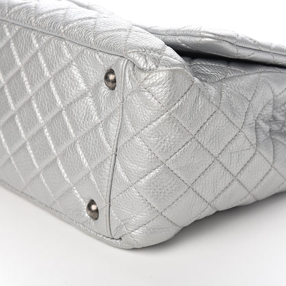 Chanel Metallic Calfskin Quilted XXL Travel Flap Bag Silver 8 of 9