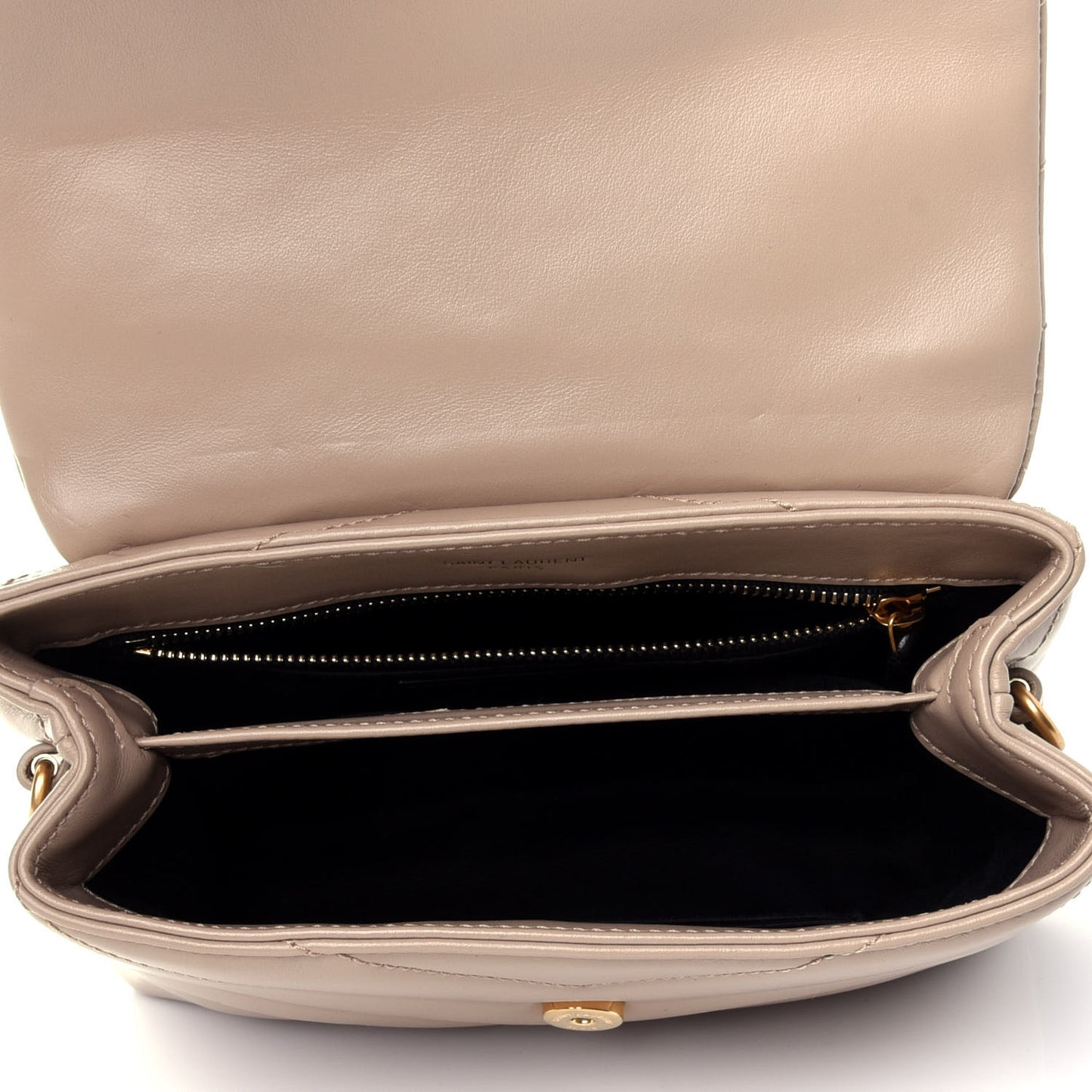 Calfskin Y Quilted Monogram Toy Loulou Crossbody Bag Dark Beige