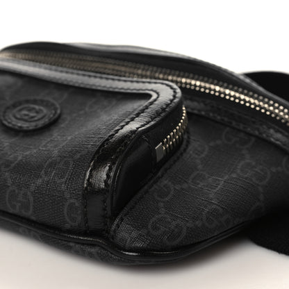 Gucci GG Supreme Monogram Textured Calfskin Retro Interlocking G Belt Bag Black 7 of 7