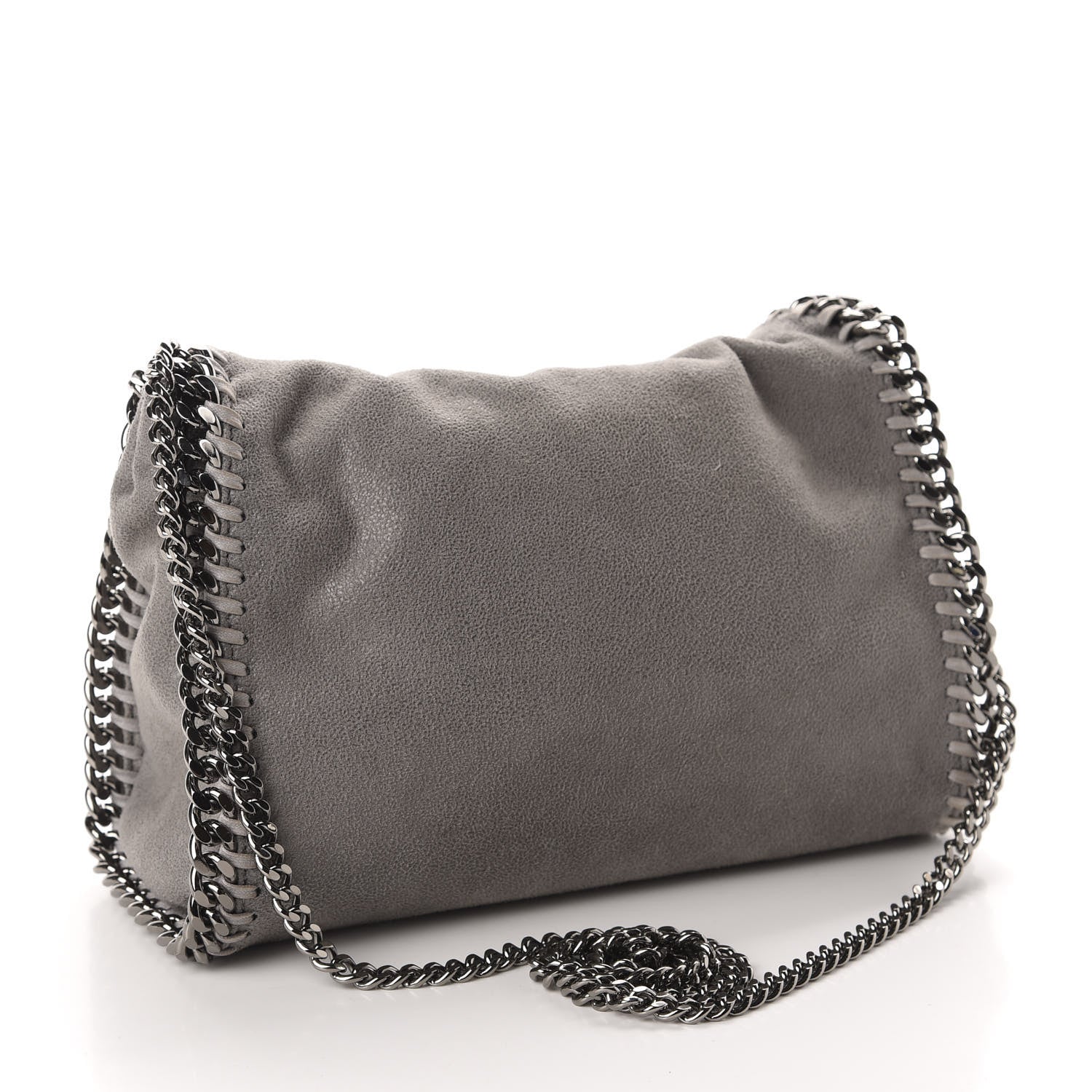 Stella McCartney Shaggy Deer Mini Falabella Fold Over Tote Light Grey 2 of 11