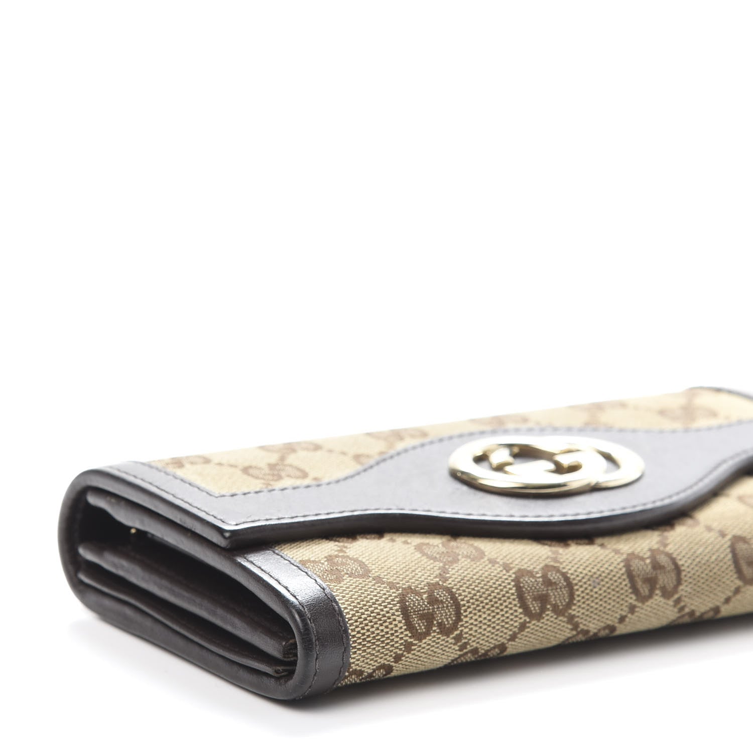Gucci Monogram Margaux Calfskin Sukey Continental Wallet Beige Ebony Cocoa 6 of 8