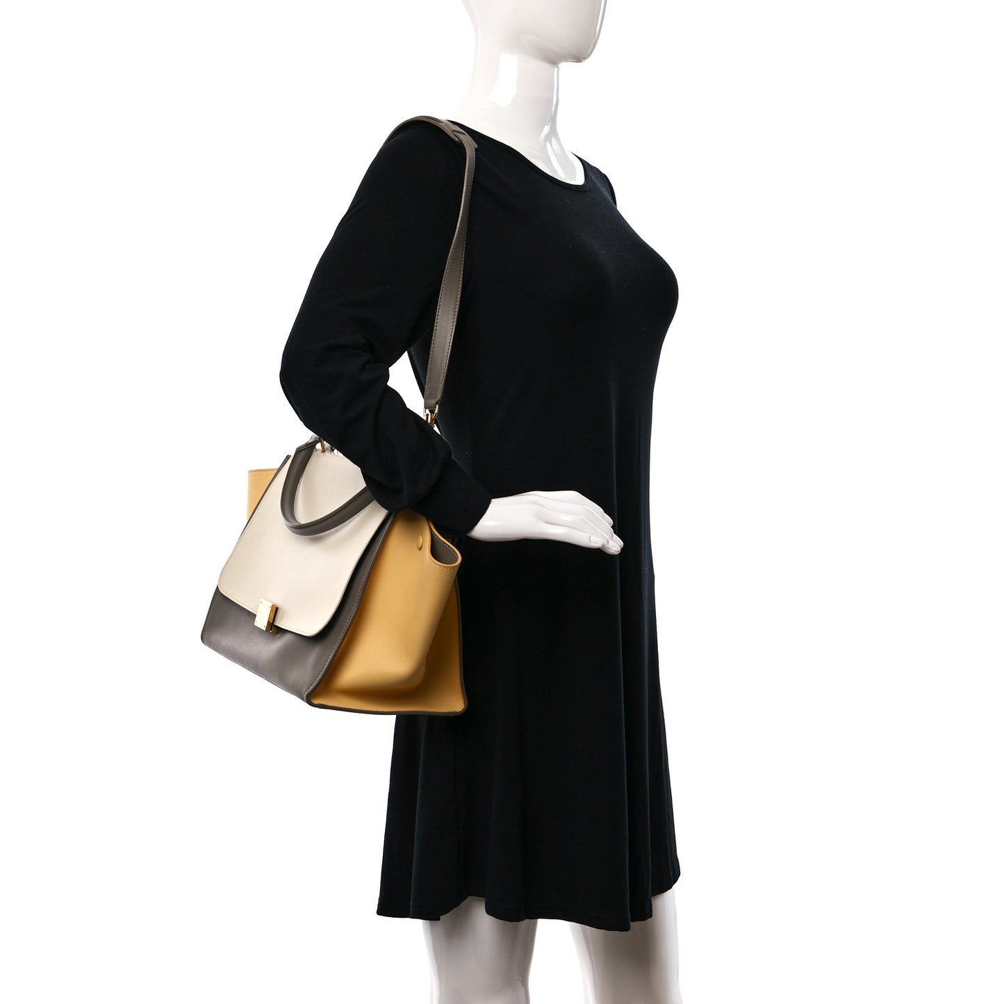 Smooth Calfskin Medium Tri-Color Trapeze Butter