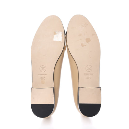 Chanel Lambskin CC Cap Toe Ballerina Flats 36 Beige Black 5 of 9
