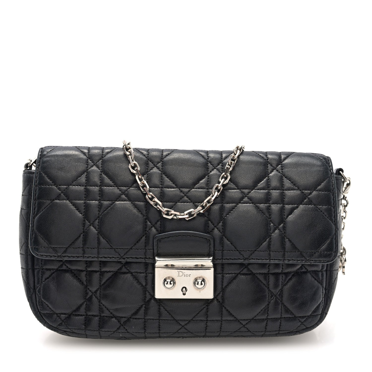 Christian Dior Lambskin Cannage Miss Dior Promenade Pouch Black 1 of 10